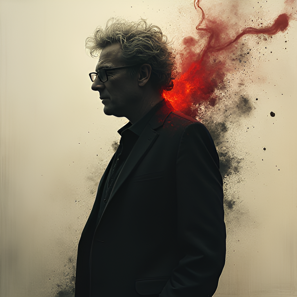 Conceptual image representing the 'Epstein didn't kill himself' theory, perhaps featuring a silhouette or symbolic elements related to cover-ups and powerful individuals, while remaining abstract and not depicting violence, stylistic approach should be thought-provoking and slightly mysterious