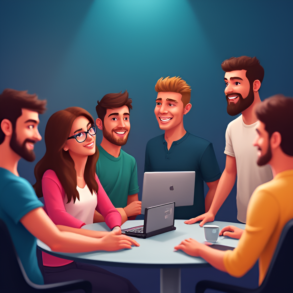 An image illustrating a group of diverse people (avatar style) interacting online, perhaps in a forum or social media setting, representing the Tipsport betting community sharing tips and discussing games.